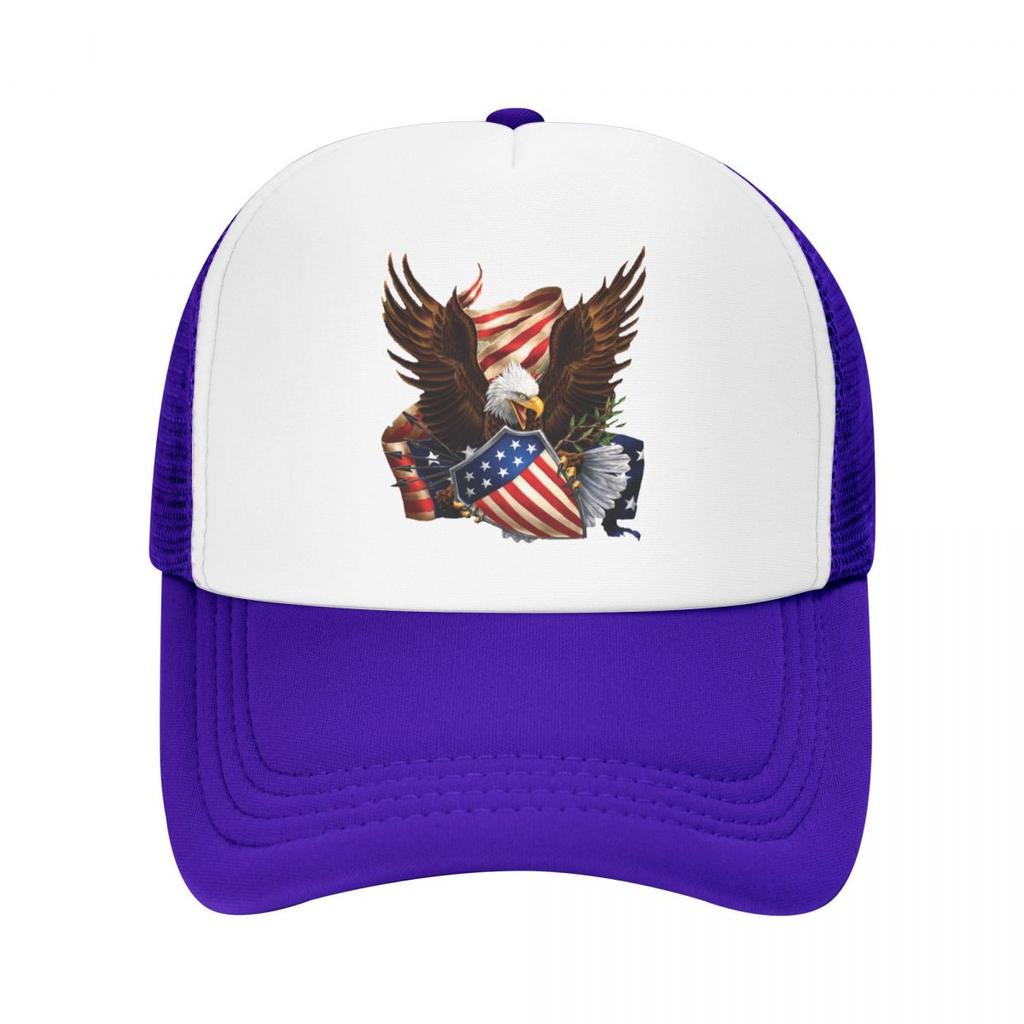 Klassische Unisex USA Adler Amerikanische Flagge Trucker-Kappe für Erwachsene, verstellbare Baseballkappe für Unisex Damen, Outdoor Snapback Kappen