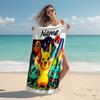 Personalized customized proof beach towel with Pokémon Pikachu pattern - soft, absorbent,quick-drying,perfect swimming,camping&bathing