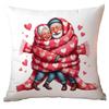New Valentine's Day Pillow Cover Fun Watercolor Valentine's Day Old Couple Push Cover Home Cushion Cover