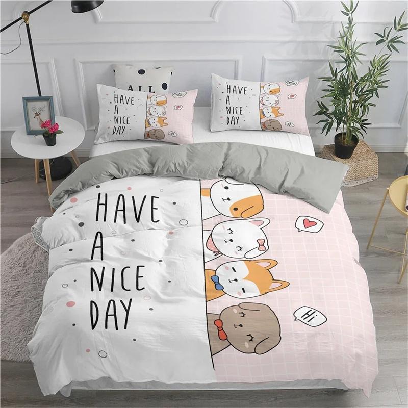 3D Print Cartoon Cute Cats Bedding Set,Duvet Cover Comforter Bed Set Quilt Cover Pillowcase,King Queen Twin Size Boys Girls
