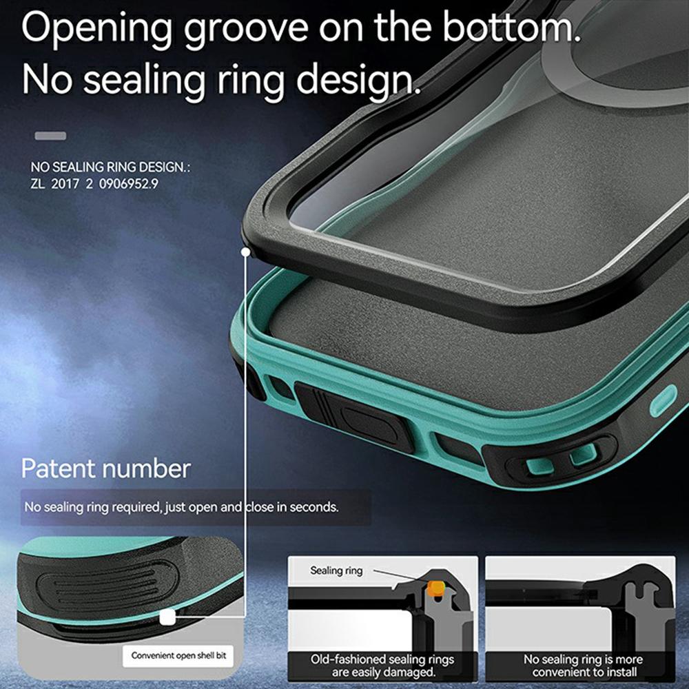 REDPEPPER D-UP Series For iPhone 16 Pro Max Case IP68 Waterproof Clear Back Panel Phone Cover Compatible with MagSafe