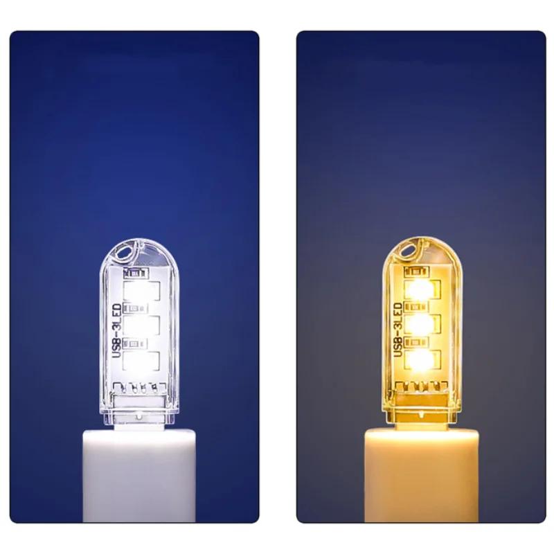 9pcs 3/8LED Lamp Mini Portable USB LED Book Light 5V Power 3000K-7000K Reading Night Light for PC Laptop Mobile Power Bank