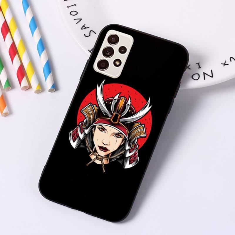 

Чехол для телефона Samurai Gril Women для Samsung A91 A81 A73 A72 A71 A30S A20 A12 A13 A52 A53 4G 5G, мягкий черный чехол для телефона Samsung A13 5G