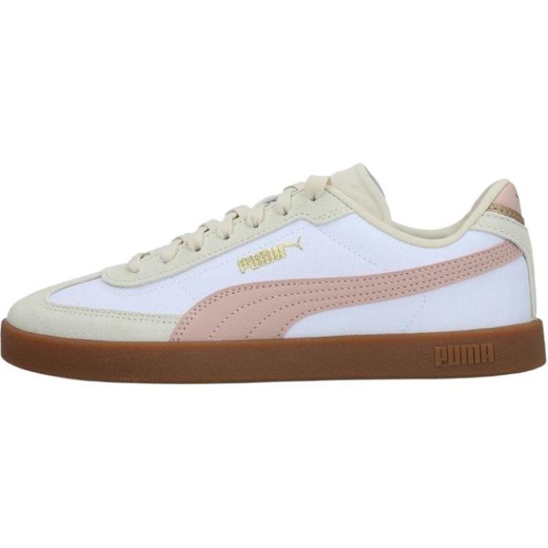 PUMA Club II Era Youth Low Top Skate Shoes Soft Comfort White Pink 401572-01 36