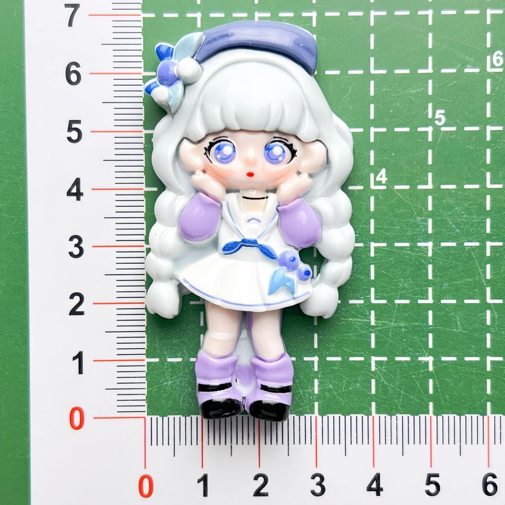 College Style Donna Cartoon Bright Resin Handmade DIY Cream Gel Hair Clip Refrigerator Sticker Jewelry Batch Toys Blind Bags