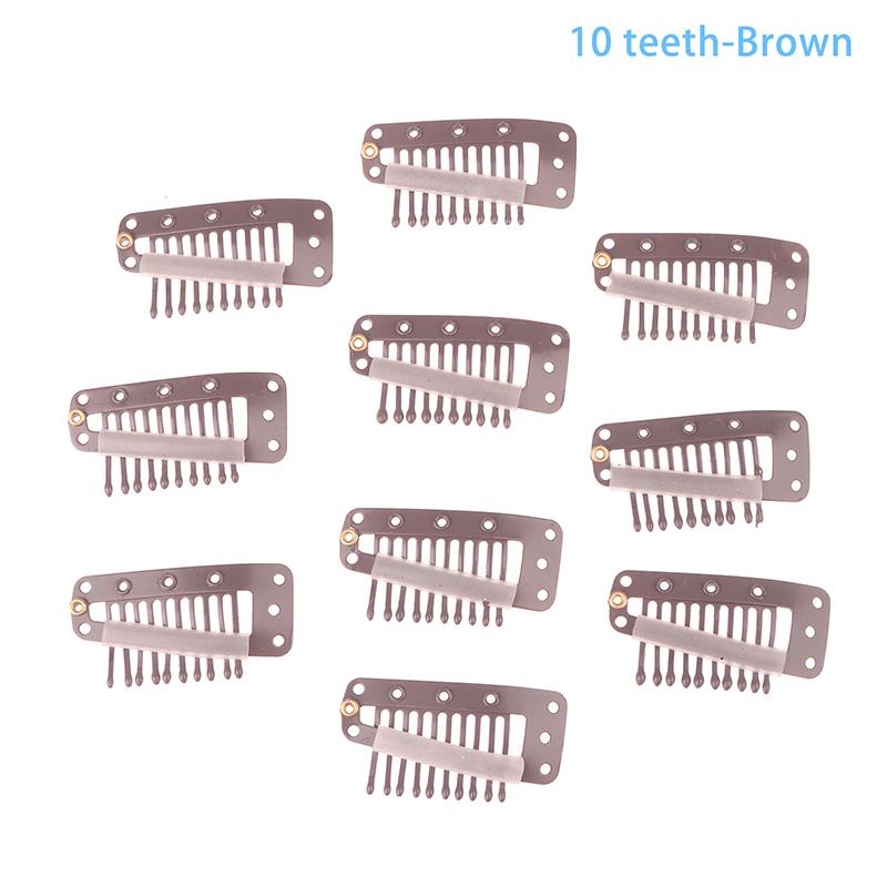 10Pcs 9/10 Teeth Snap Wigs Clips Portable Metal Snap Hair Clips For Hair Extensions Accessories Tool10 Pcs Hair Extension Clips