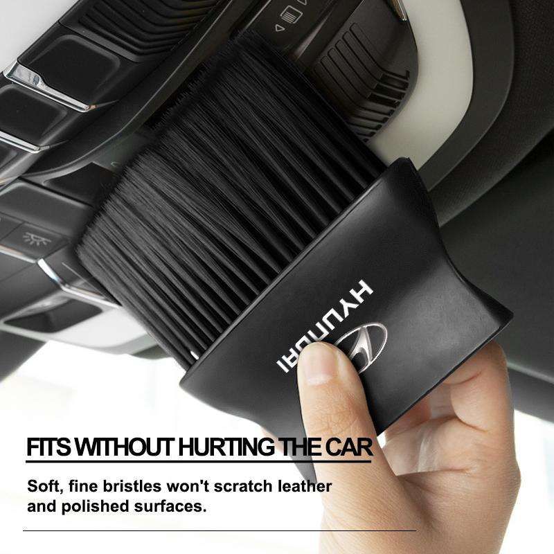 1Pcs Car Interior Cleaning Soft Brush Dashboard Air Conditioner Outlet Detail Brush For Hyundai I30 Accent Creta Kona IX35 I40 Getz Sonata Elantra