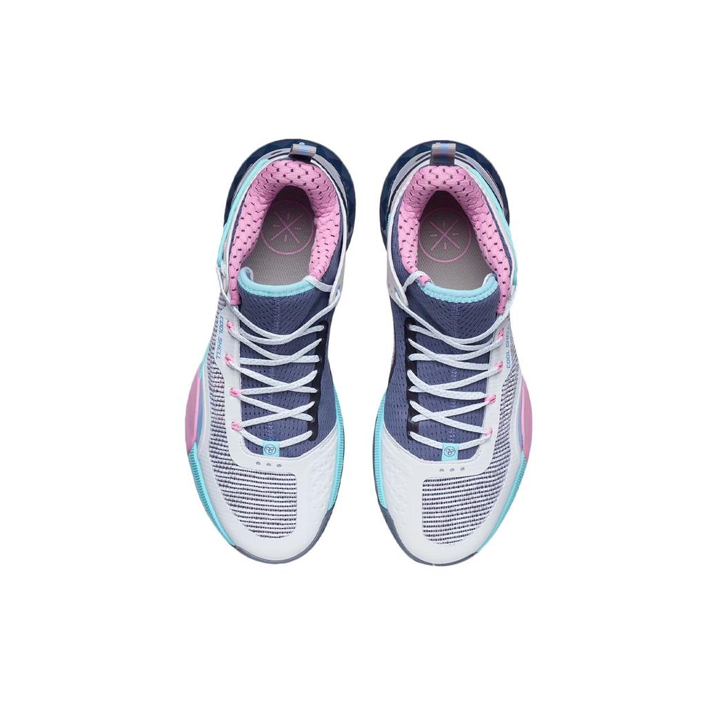 Li Ning All Day 6 V2 Cushioning Anti-Slip Wear-Resistant Breathable Supportive Mid-Top Basketball Shoes Men Basketball Shoes Gray White ABPR029-3