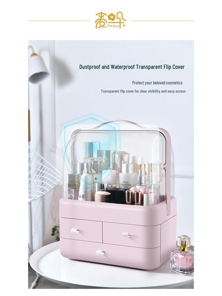 Compact Skincare Cosmetics Organizer: Handheld, Dustproof Drawer Rack for Desktop Storage