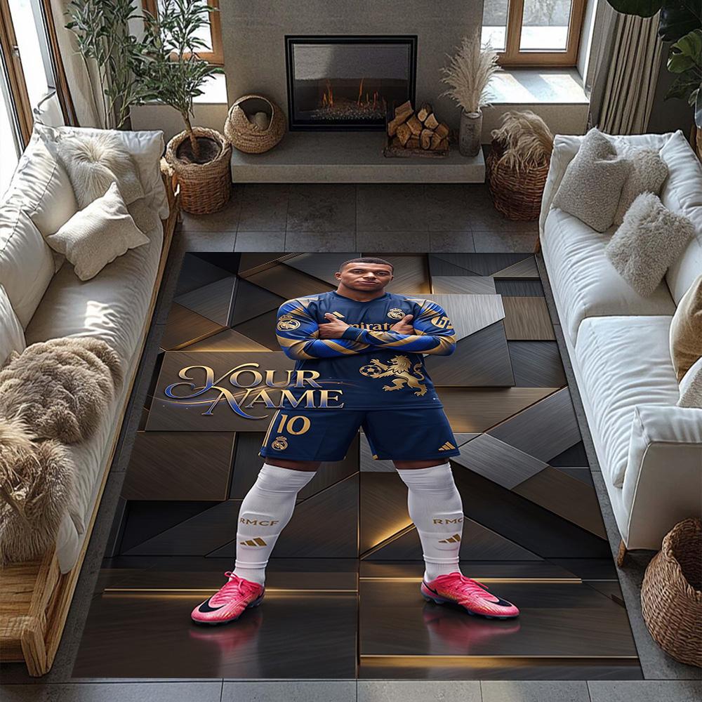 Mbappe Customize Your Name Floor Rug Office Rug Perfect For Game Room Balcony Playrooms Hallway Antislip Carpet Decorate Offices