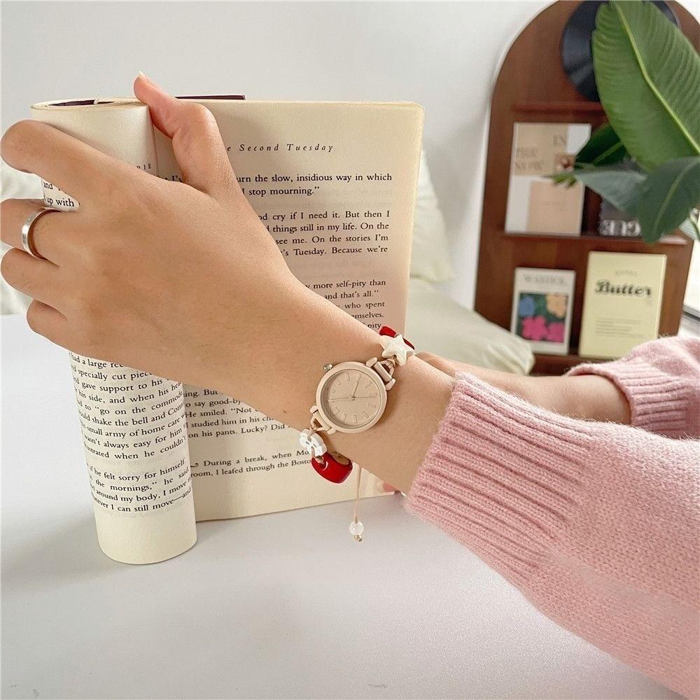 Zinc Zinc Alloy Adjustable Beads Strap Watch Vintage Timepiece Hand Chain New Star Heart Bracelet  Ladies