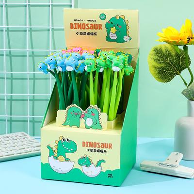 Return To School Season 48pcs 0.5mm Creative Soft Glue Little Dinosaur Shaking Neutral Pen Cartoon Cute Styling Water Pen Sign Pen High Appearance