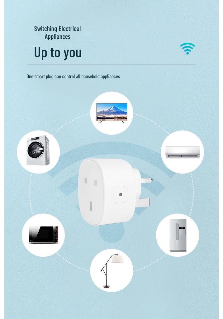 Graffiti WiFi Smart Socket: 13A UK Plug with Remote & Voice Control for Alexa
