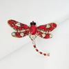 Retro Dragonfly Brooch Female Alloy Inlaid with Diamond Heavy Industry Insect Safety Pin Suit Coat Collar Pin Accessories