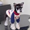Pet Cat Dog Autumn and Winter Clothes Color Matching Schnauzer Clothes Velvet Pure Cotton Brand Sweater Small and Large Dog