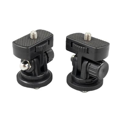 Camera Hot Shoe Mount Adapter Set with Threaded Top Connection, Independent Camera and Accessory Controls, and Adjustable Tilt Joint