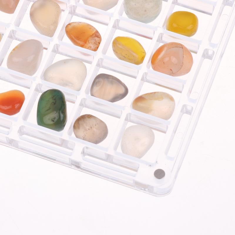 A Collection Of Natural Stones Storage Box For Children'S Experiments, 1Set Of Minerals And Gems For Creativity Gift