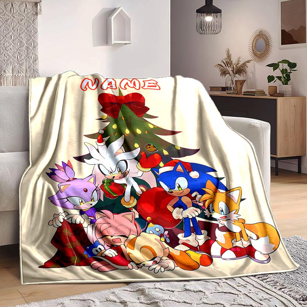 Custom 1pc Sonic Adventure: Team Sonic Blanket, Soft And Comfortable Blanket, Casual Warm, Camping Travel Blanket, Birthday Gift Q912177