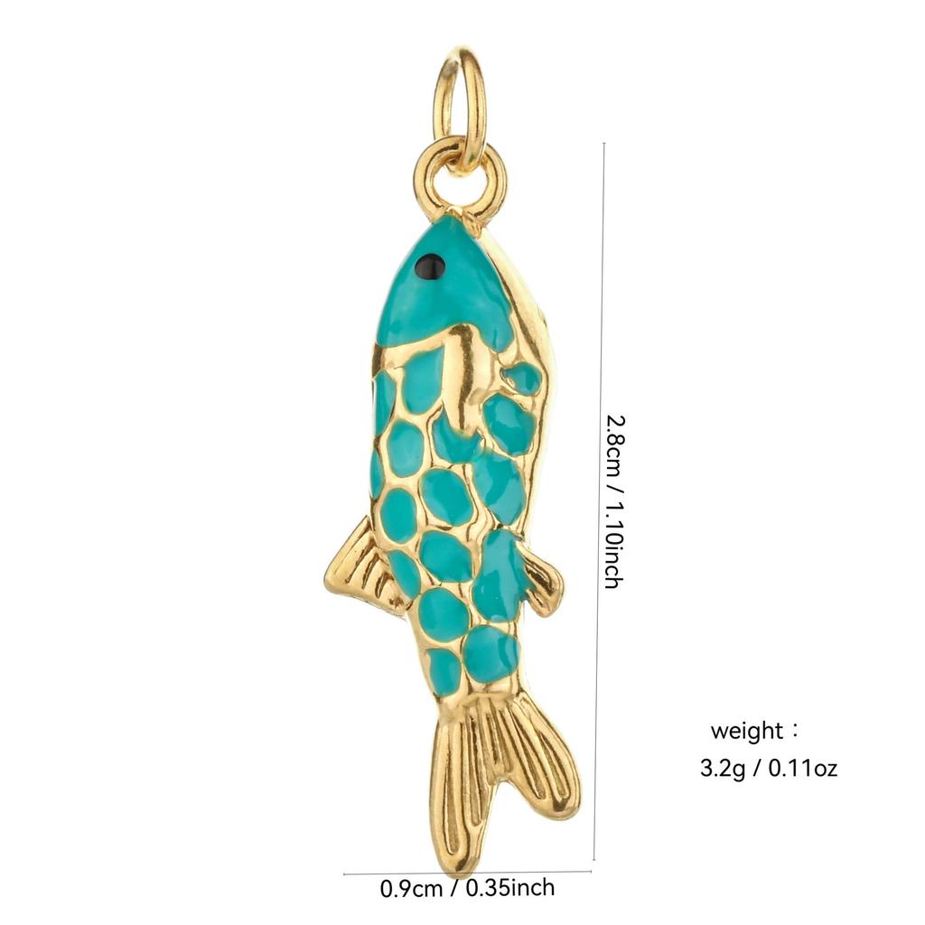 Gold Koi Fish Stainless Steel Pendant & Earrings Jewelry Set