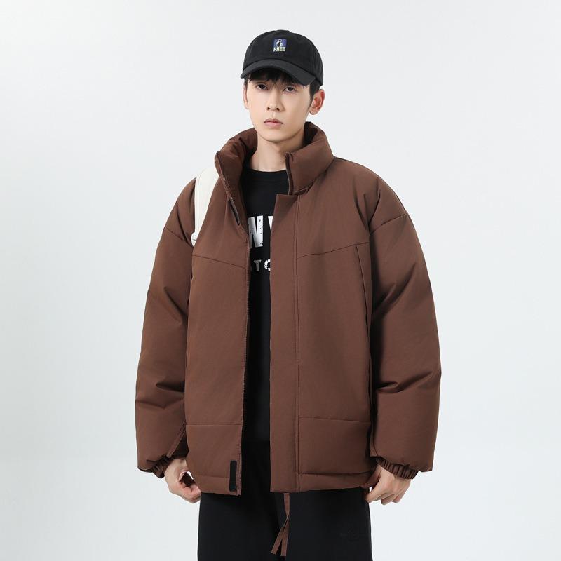 Stand-up collar cotton clothes men's winter loose warm bread clothes green trend casual cotton-padded jacket