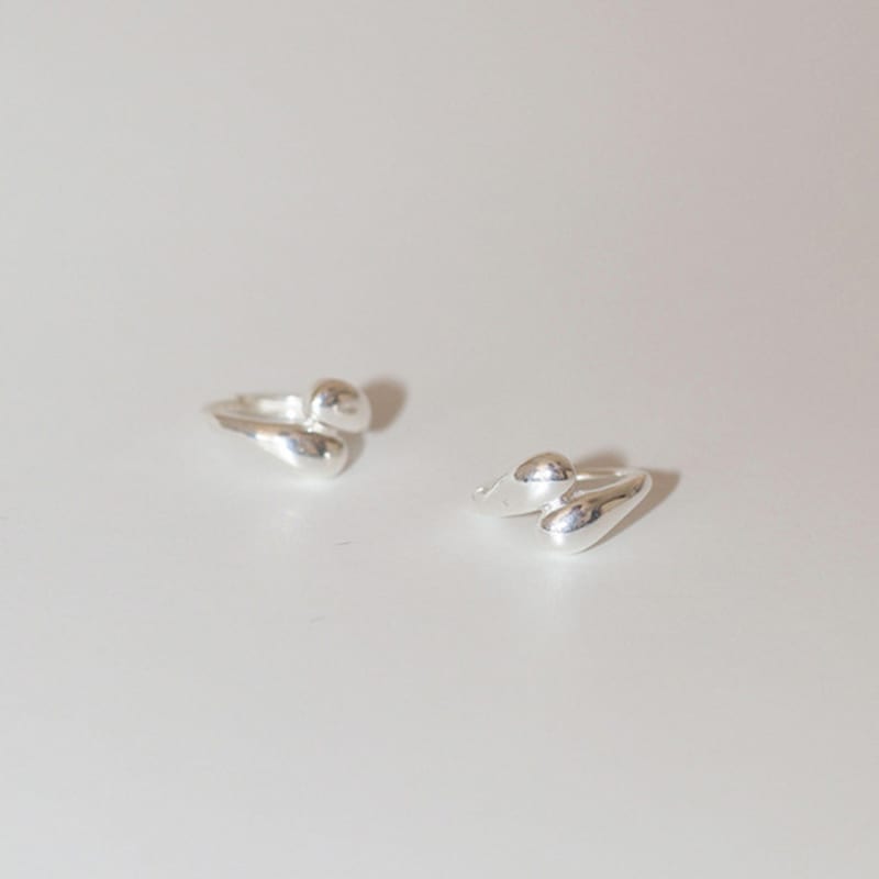 Modernlike 14k Gold-filled Silver Hug Ring One-touch Earrings