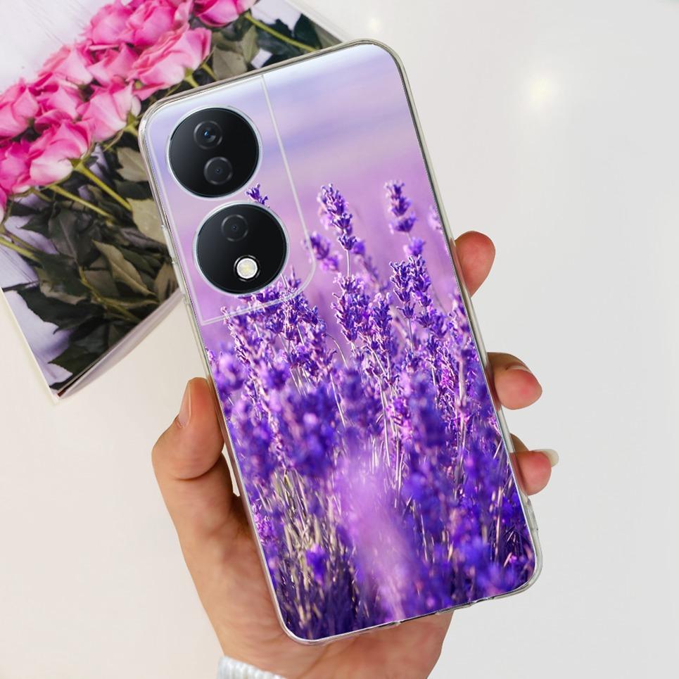 For Cover Honor X7b 5G Case For Honor X8B 4G Love Heart Women Fashion Luxury Pattern Housing Etui Huawei HonorX8b Soft Clear TPU