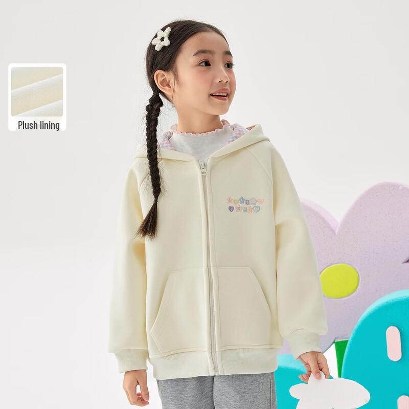 Девочковая вышитая кардиган-куртка с капюшоном 140