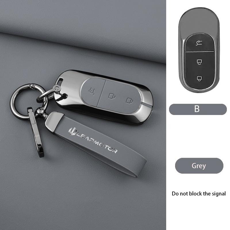Zinc Alloy Car Key Case Cover for Leapmotor t03 s01 c11 for 2023 Leapmotor C01 T03 S01 C11 Leap Motor Holder Key Fob Keychain