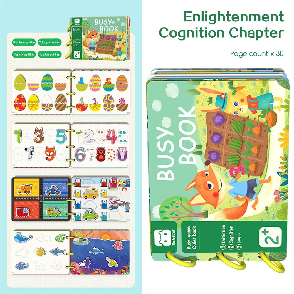 Montessori Inspired Activity Book For Toddlers Cognitive 3D Interactive Books For Toddlers Travel Toy For Boys Girls