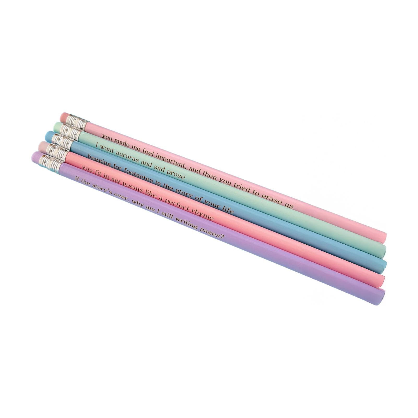 

Taylor Theme Macaron Color 5-Pack Colored Pencils Art Drawing Writing Tools for Students Adults Wooden Pencils Smooth Finish