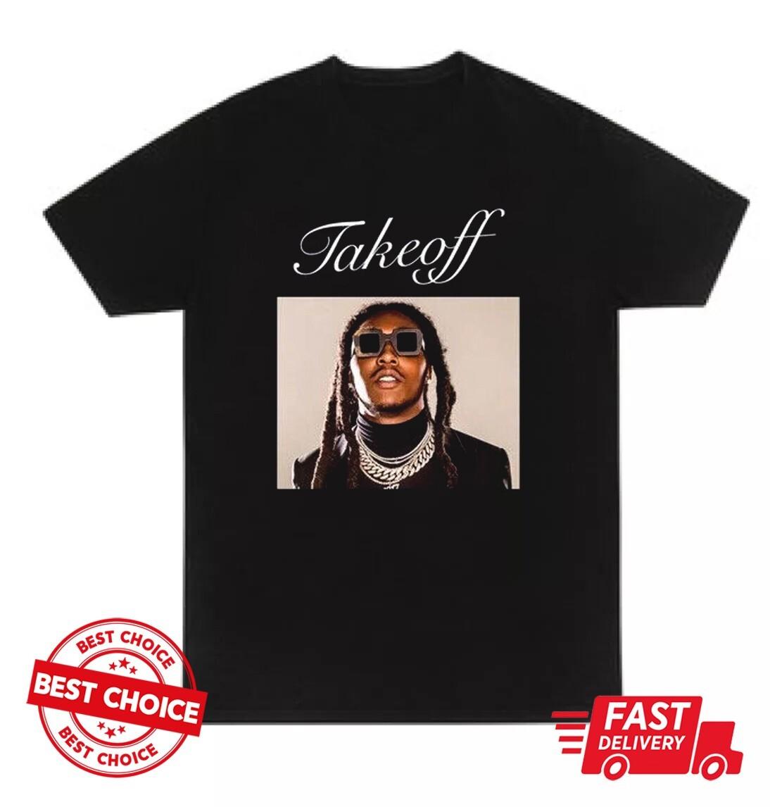 Takeoff of Migos Unisex Black T Shirt, Migos Unisex Black T-Shirt M