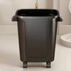 Wheeled Trash Can with Attached Lid Lidded Bin Mobile Garbage for