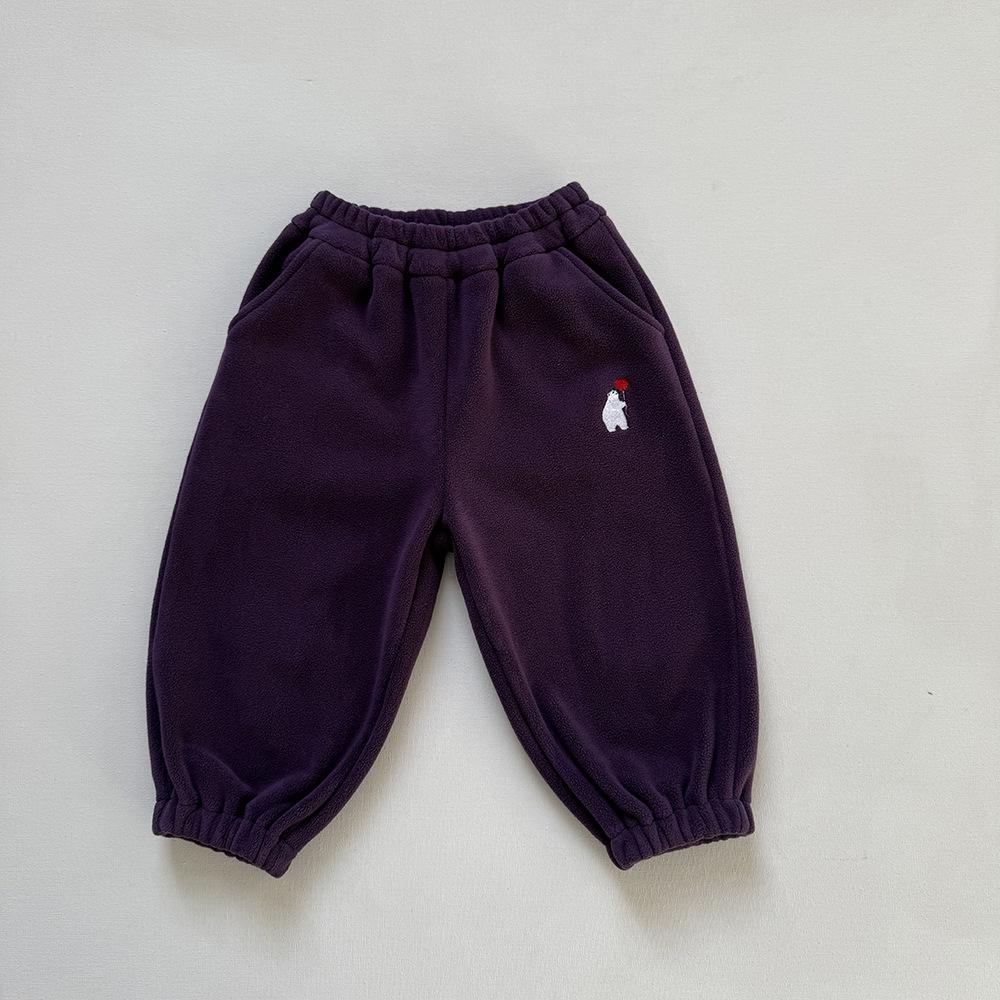 Kids' Fleece-Lined Sweatpants: Thick Coral Fleece, for Autumn & Winter, Unisex Kindergarten Sports Pants