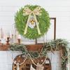 Artificial Christmas Wreath with Bow And Bells Realistic Pine Greenery for Door Wall Decor Outdoor Indoor LED String Lights Xmas Thanksgiving