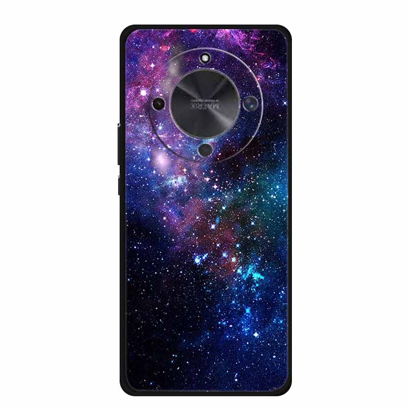 Phone Case For Honor X70 5G 2025 Case X 70 Coque Flowers Black Silicone Soft Back Cover For Honor X70 Cases HonorX70 Funda 6.79"