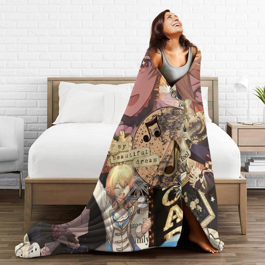 Tsukasa Tenma Warme Decke Camping Plüsch Bettwäsche Überwürfe Street Trend Schlafzimmer Flanell Tagesdecke Sofa Bettbezug