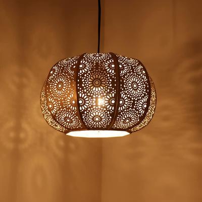 'Moroccan Grandeur' Hand-Etched Iron Wall Pendant Light for Living Room & Ceiling Hanging Lights (Without Bulb)