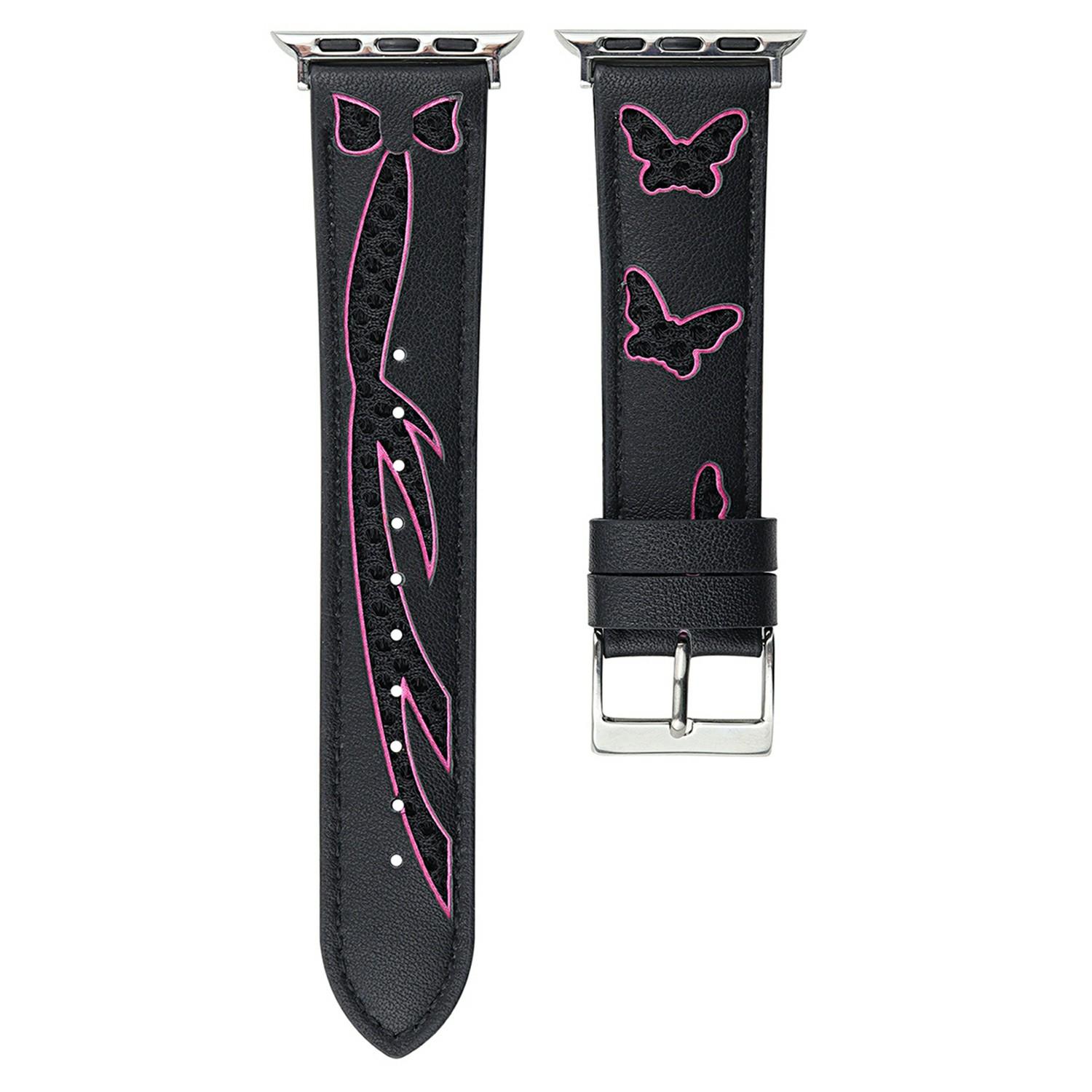 

Сетчатый+Кожаный ремешок для Apple Watch Series 10 46мм/Ultra 2 Ultra 49мм/Series 9 8 7 45мм/SE (2023) SE (2022) SE 6 5 4 44 мм/3 2 1 42 мм Black