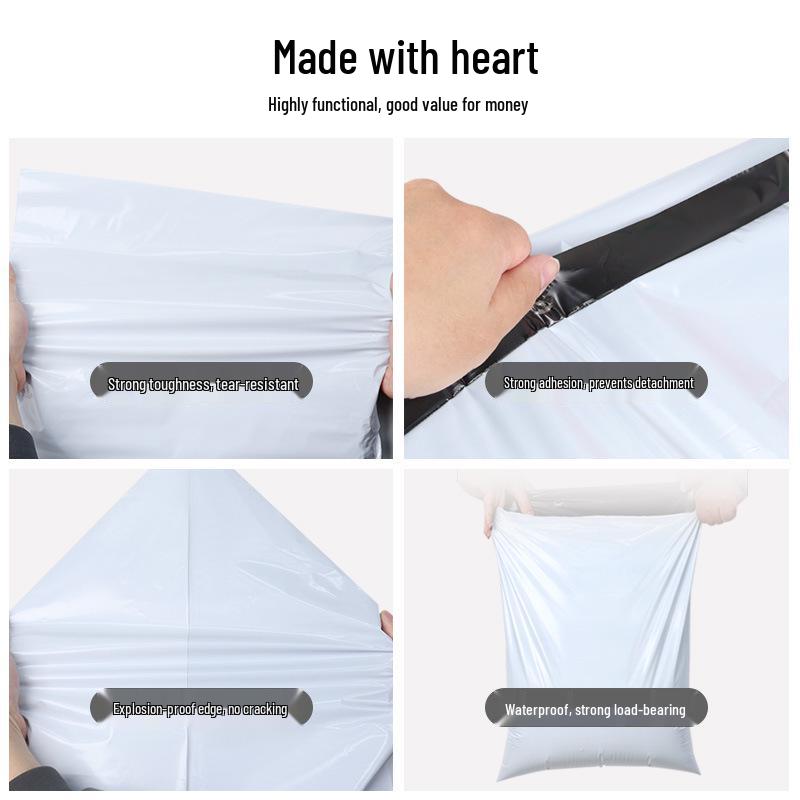 Thick White Waterproof Small Express Bags for Clothing
