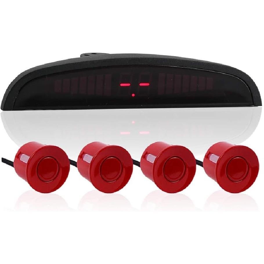 4 Parking Car Parking Sensor Kit LED Display View Reverse Backup Radar System Backup Sensor Reversing Sensors Universal Auto Radar Detector Sensors