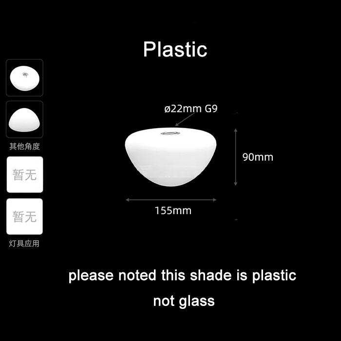 

New 20mm 22mm Opening G9 Lampshade,Glass or Plastic G9 Screw Lamp Shade Replacement for 2cm Bulb Cover and Holder