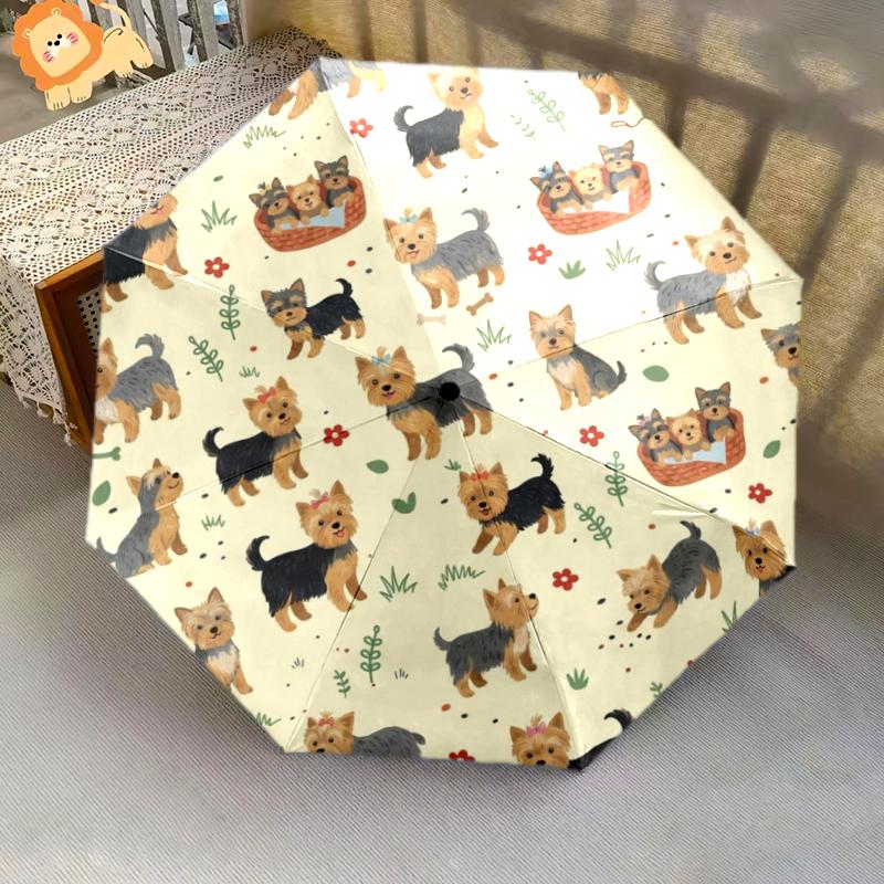 1 PC Automatic Folding Umbrella - Cute Dog Pattern, Portable & Foldable Design with 8 Ribs, Christmas Birthday Gifts