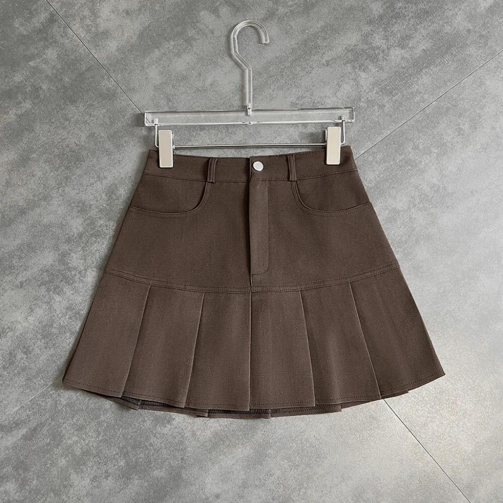Fashion Pleated Skirt Women Y2k Harajuku White Pencil Skirt Uniforms Safety Pants Summer Solid Color Casual Mini Kawaii Skirt