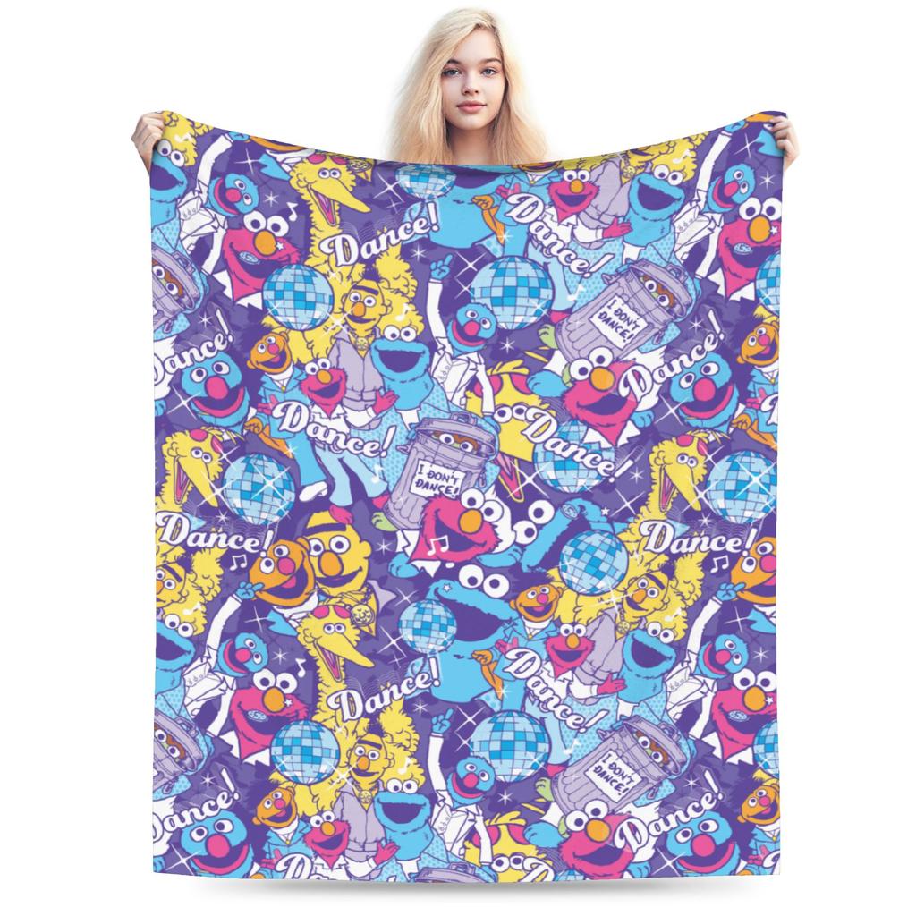 Cookie Monsters Cartoon  Blanket Fleece Decoration Sesame Street SesameStreet Soft Throw Blanket for Sofa Car Plush Thin Quilt
