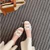 Spot! Su Yinyin's same h-slippers French one-word belt casual beach flat-bottomed slippers women's sandals outside summer