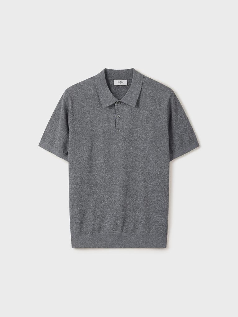 Edition Men'S Linen Collared Short Sleeve Sweater_Neg2Et1922