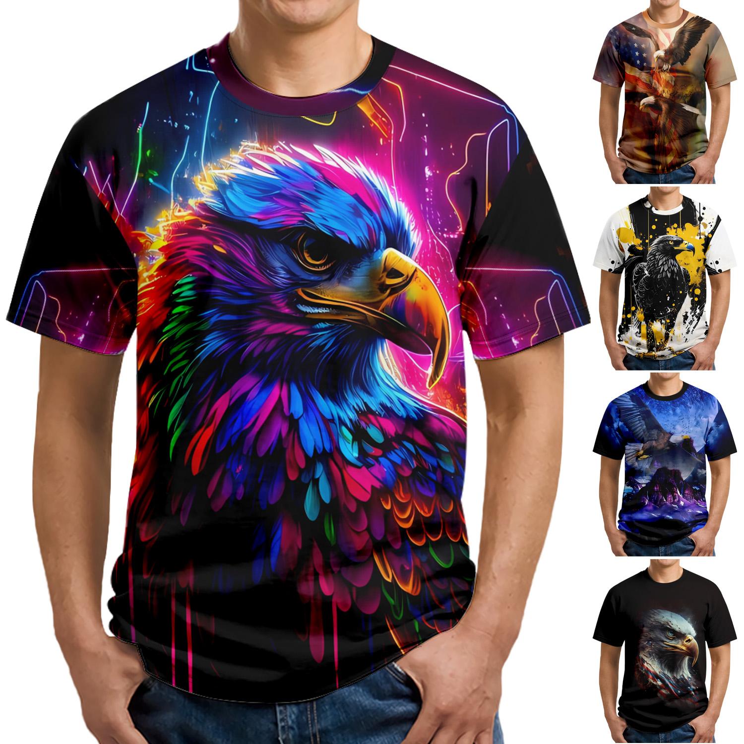 

Рубашки с 3D-принтом Eagle, летняя одежда для взрослых и детей 2XS розовый