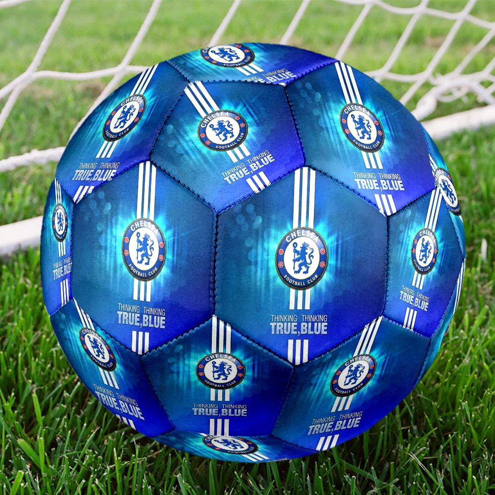 Chelsea FCSoccer Ball Colorful All Ages Machine Stitched PVC Competition Ready Durable High-Bounce