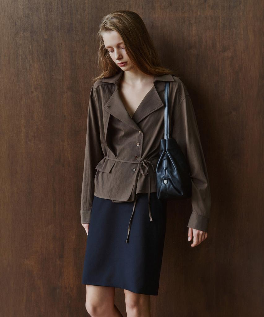 SIYAZU Sitp5305 Drape Trench Shirt_Brown