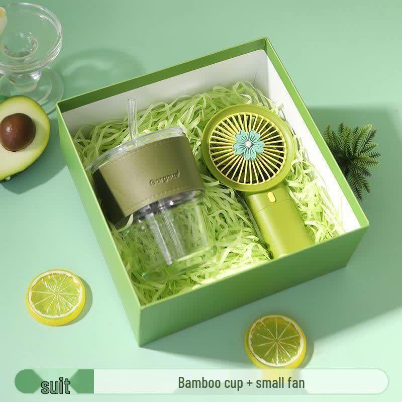 Jun Seventeen AQ Summer Drinkware Gift Set Straw Cup + Mini Fan